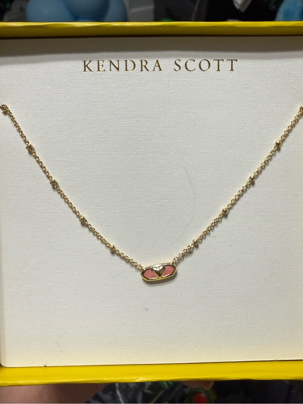 Kendra Scott Gold Chain Necklace with Pink Pendant